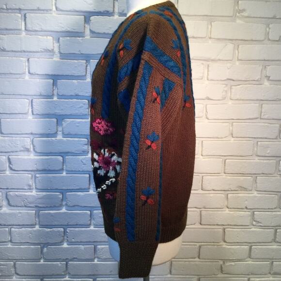 Vtg SKYR 100% wool crew neck sweater M - Picture 4 of 4